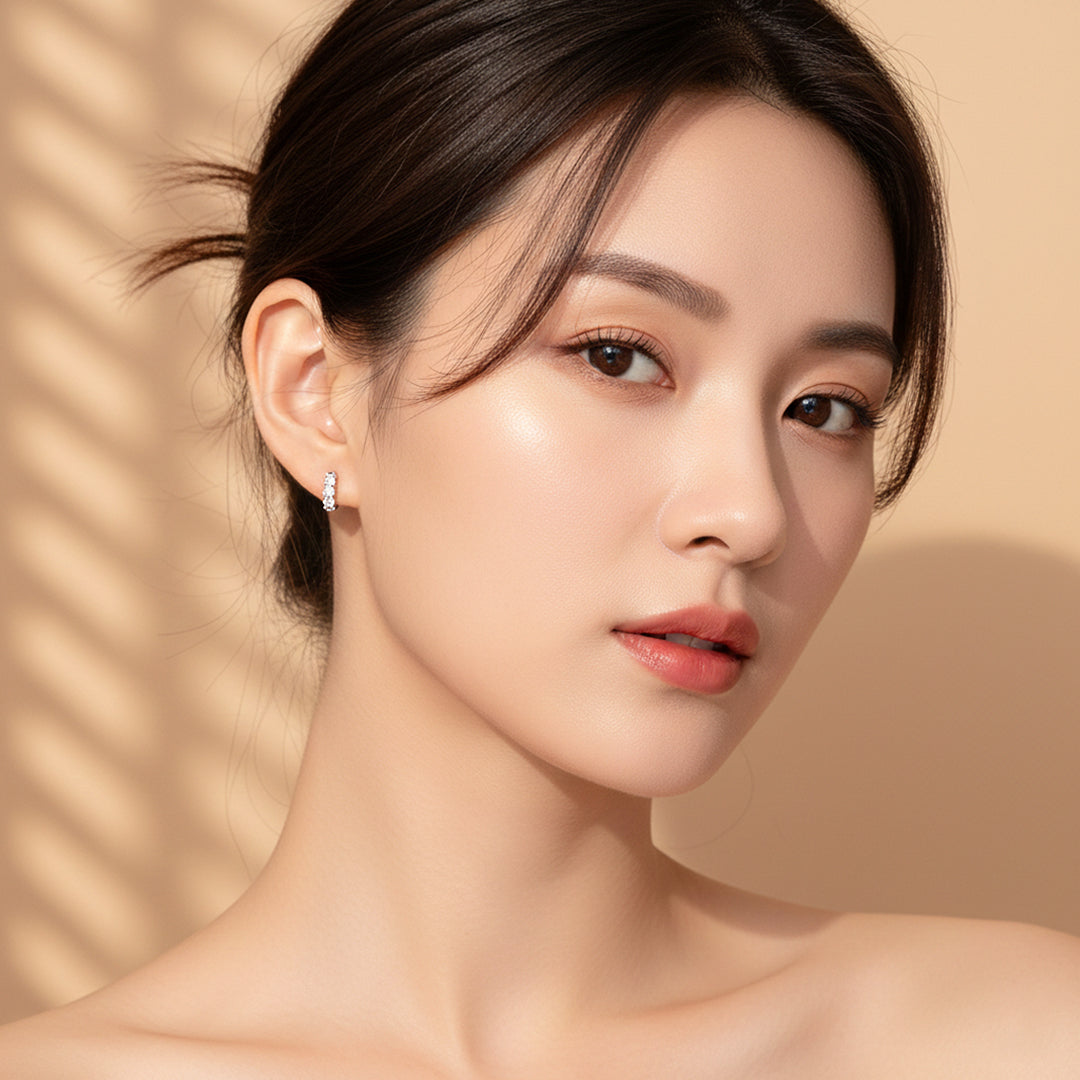 Round Hoop Earrings | White Gold | Luxe3675 - Luxe Earrings | Singapore Jewellery, Wedding Rings &amp; Gifts | Same Day Delivery | Tiara.com.sg