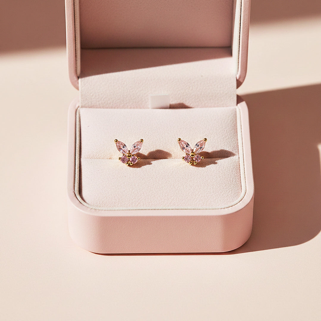 Butterfly Stud Earrings | White Gold | Luxe3677 - Luxe Earrings | Singapore Jewellery, Wedding Rings & Gifts | Same Day Delivery | Tiara.com.sg