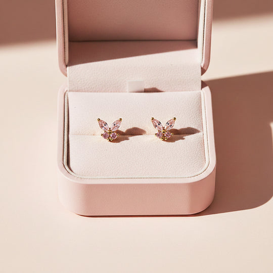 Butterfly Stud Earrings | White Gold | Luxe3677 - Luxe Earrings | Singapore Jewellery, Wedding Rings &amp; Gifts | Same Day Delivery | Tiara.com.sg