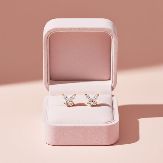 Butterfly Stud Earrings | White Gold | Luxe3677 - Luxe Earrings | Singapore Jewellery, Wedding Rings &amp; Gifts | Same Day Delivery | Tiara.com.sg