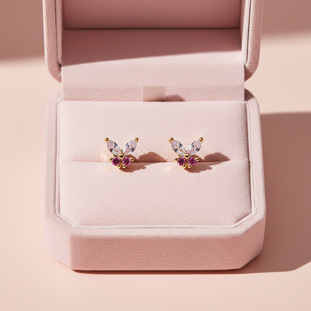 Butterfly Stud Earrings | White Gold | Luxe3677 - Luxe Earrings | Singapore Jewellery, Wedding Rings &amp; Gifts | Same Day Delivery | Tiara.com.sg