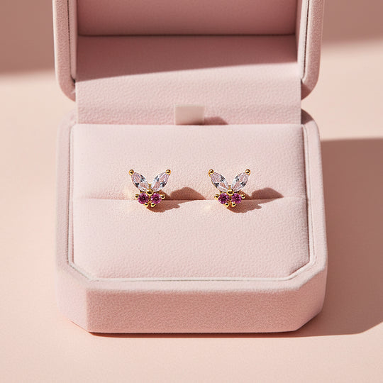 Butterfly Stud Earrings | White Gold | Luxe3677 - Luxe Earrings | Singapore Jewellery, Wedding Rings &amp; Gifts | Same Day Delivery | Tiara.com.sg