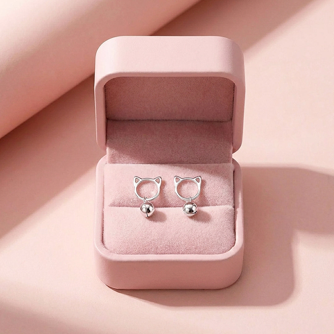 Cat Silhouette Bell Drop Earrings | Luxe3680