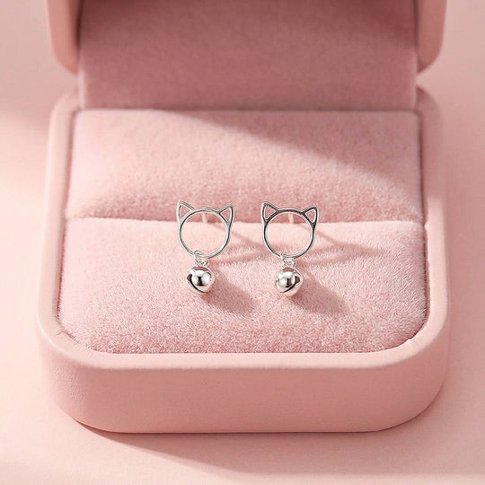 Cat Silhouette Bell Drop Earrings | Luxe3680