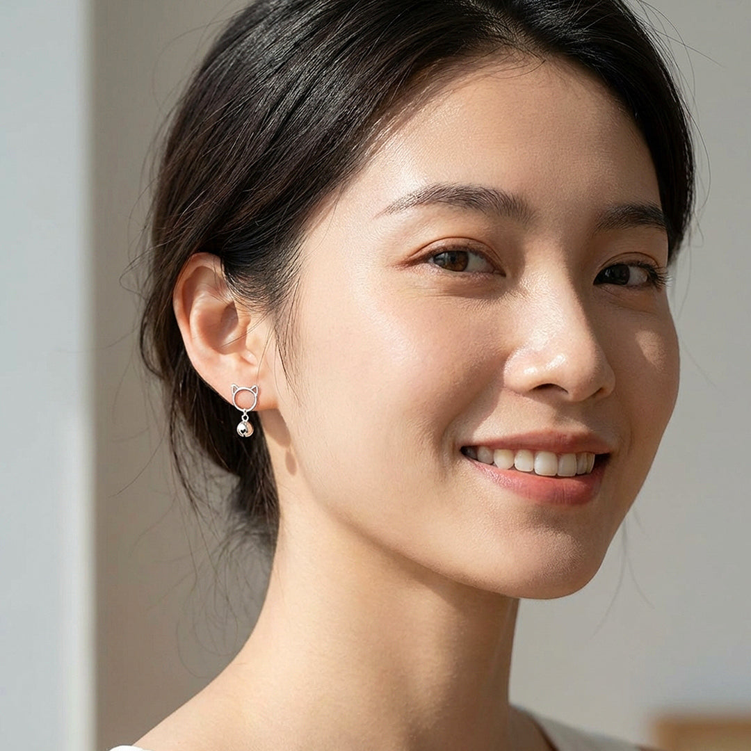 Cat Silhouette Bell Drop Earrings | Luxe3680