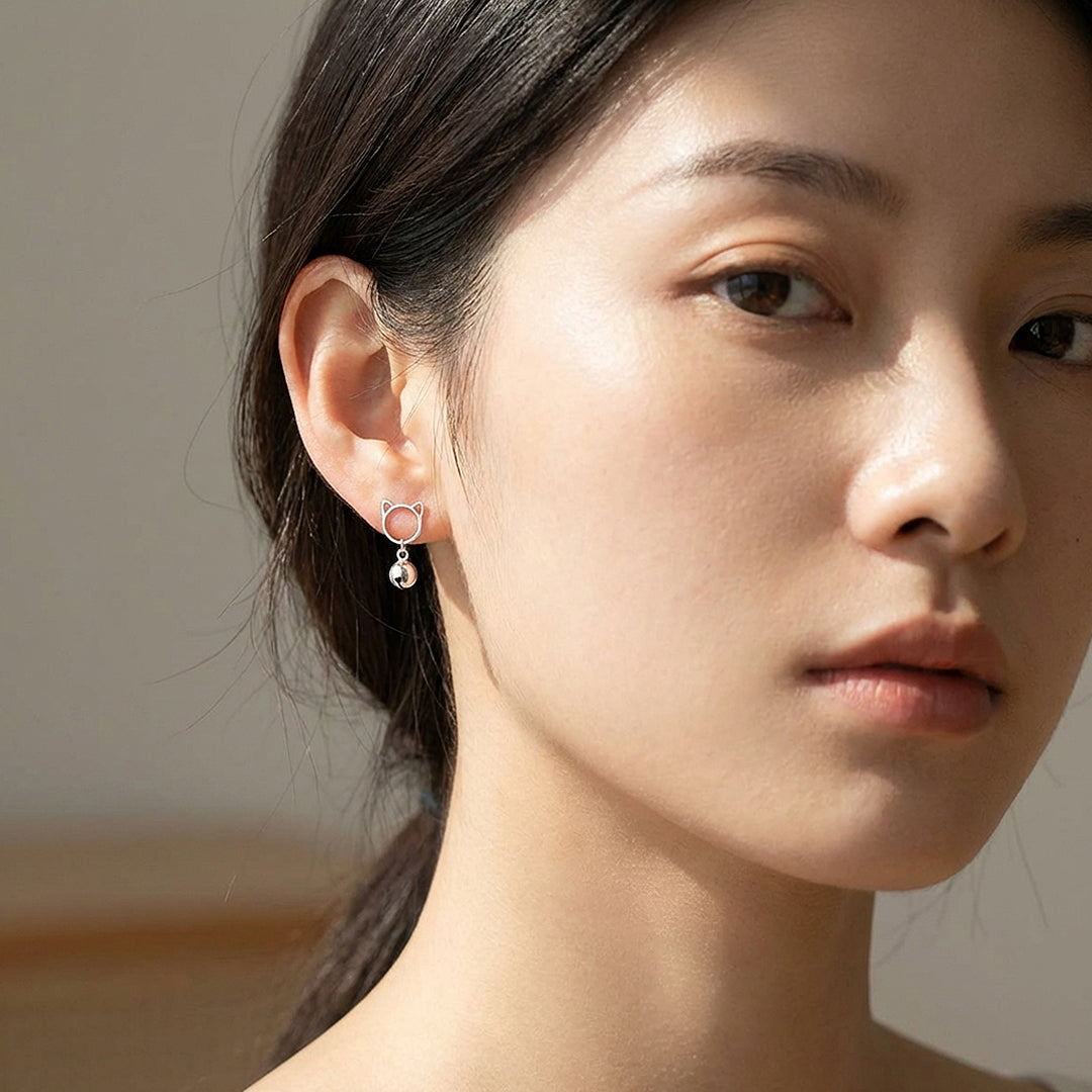 Cat Silhouette Bell Drop Earrings | Luxe3680