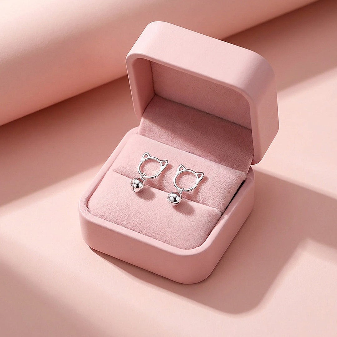Cat Silhouette Bell Drop Earrings | Luxe3680