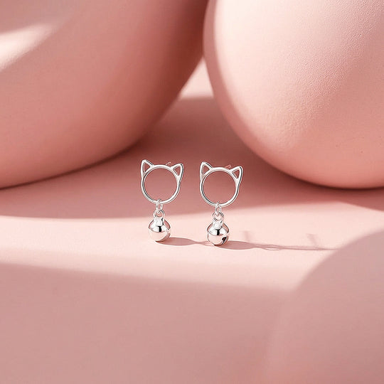 Cat Silhouette Bell Drop Earrings | Luxe3680