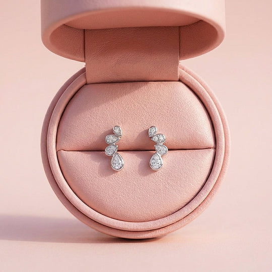 Triple Teardrop Crawler Stud Earrings | Luxe3682