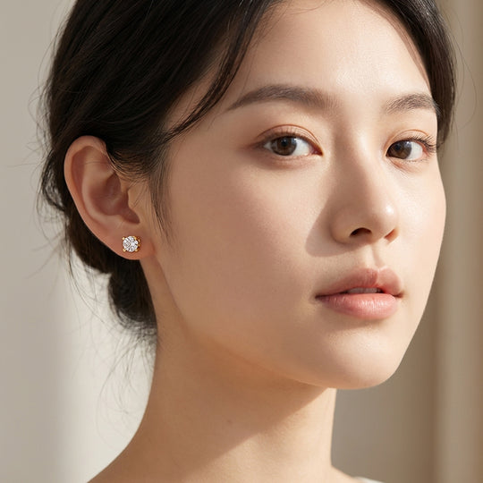 Round Solitaire Stud Earrings | Luxe3685