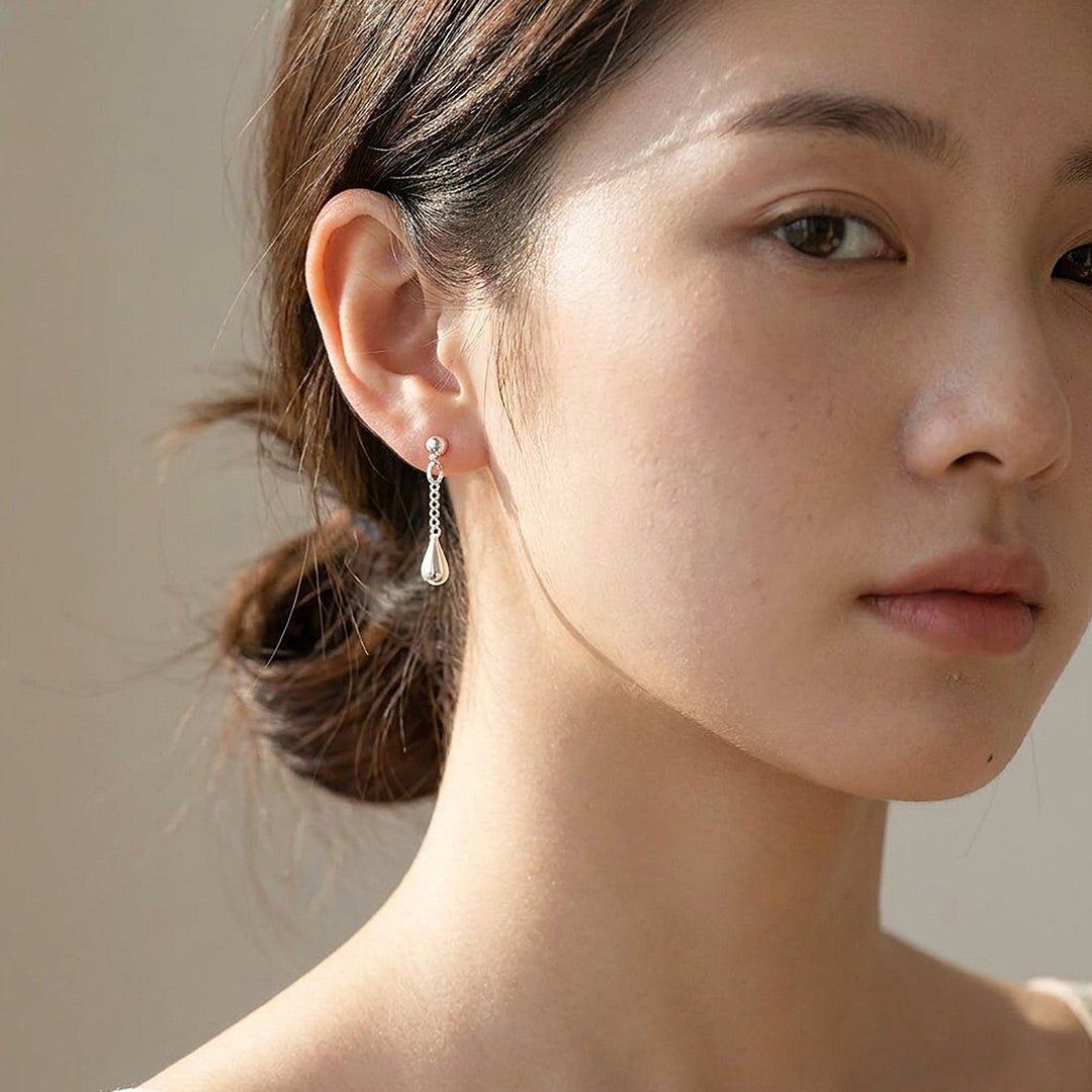Teardrop Chain Drop Earrings | Luxe3692