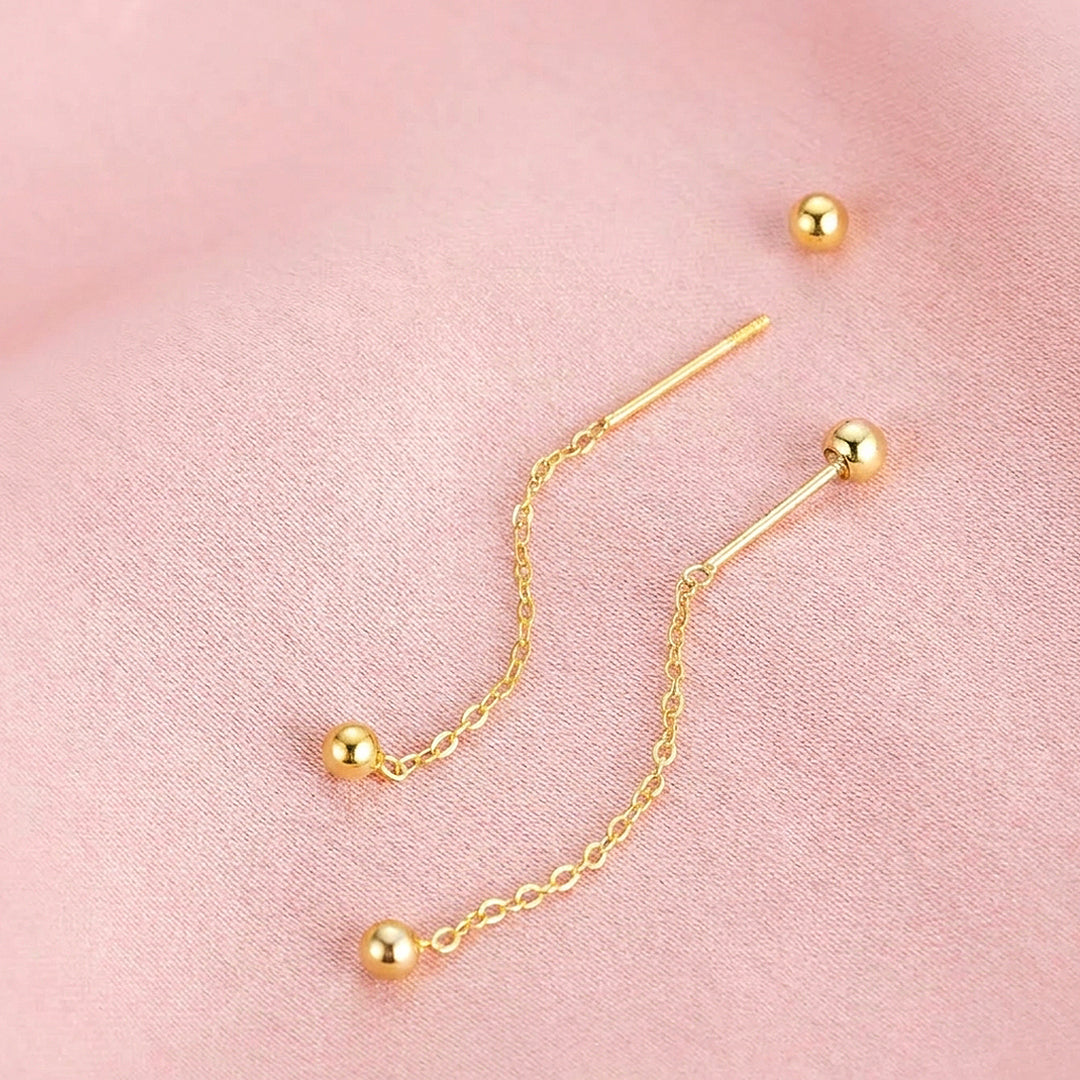 Ball &amp; Chain Drop Earrings | Luxe3693