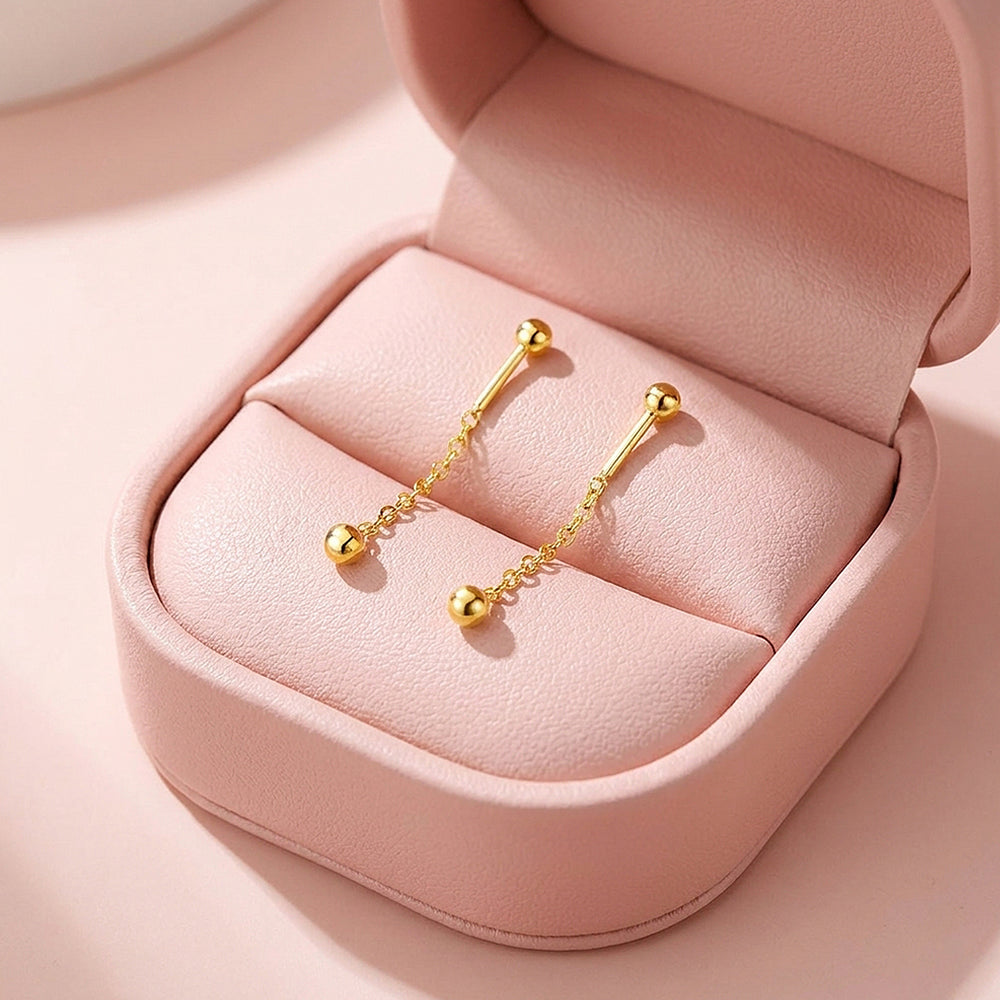 Ball & Chain Drop Earrings | Luxe3693