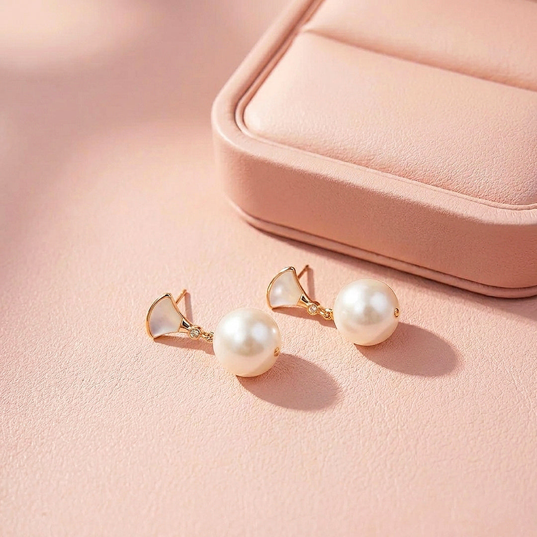 Fan &amp; Pearl Drop Earrings | Luxe3696