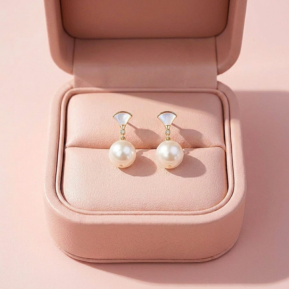 Fan & Pearl Drop Earrings | Luxe3696