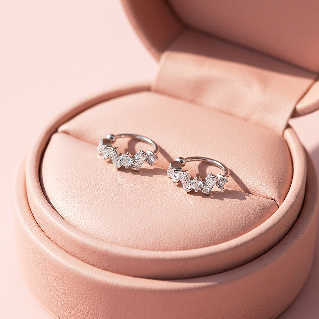 Mixed-Cut Constellation Huggie Earrings | Luxe3700