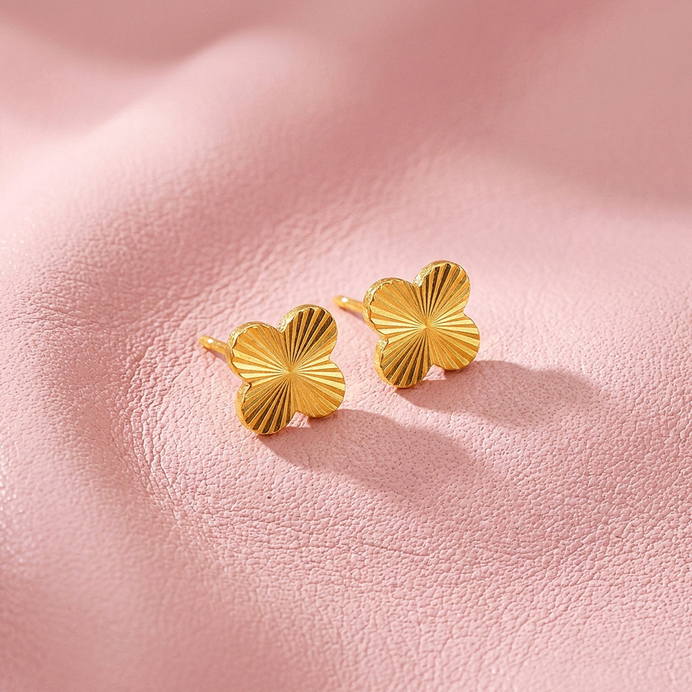 Sunburst Clover Stud Earrings | Luxe3726