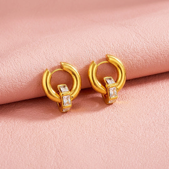 Huggie Hoop with Baguette Drop Earrings | Luxe3727
