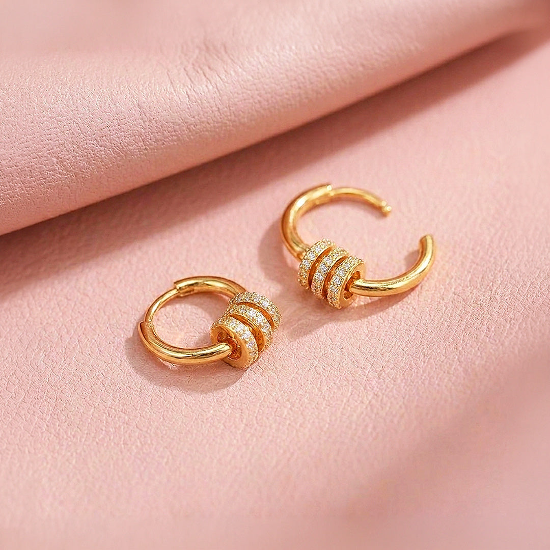 Triple Pavé Ring Hoop Earrings | Luxe3731