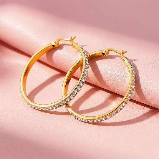 Pavé Large Hoop Earrings | Luxe3734