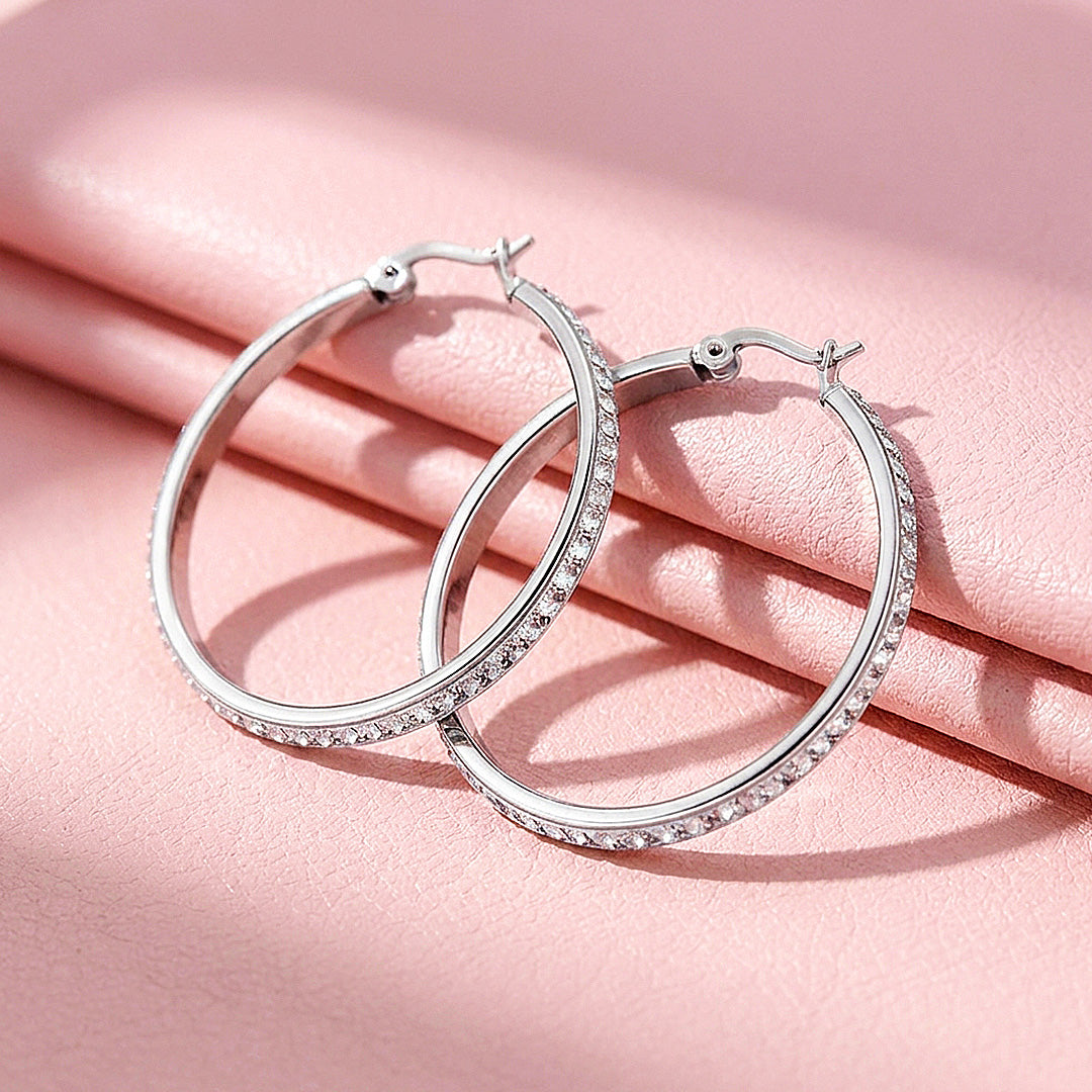 Pavé Large Hoop Earrings | Luxe3734