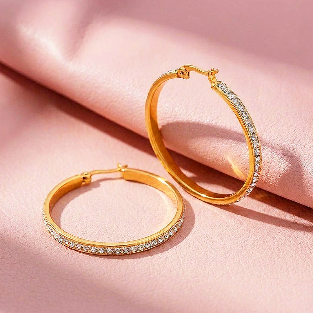 Pavé Large Hoop Earrings | Luxe3734