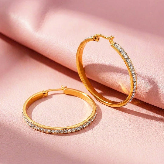 Pavé Large Hoop Earrings | Luxe3734