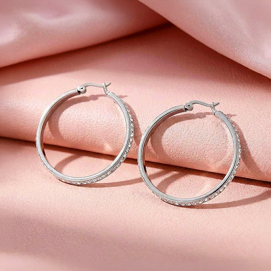 Pavé Large Hoop Earrings | Luxe3734