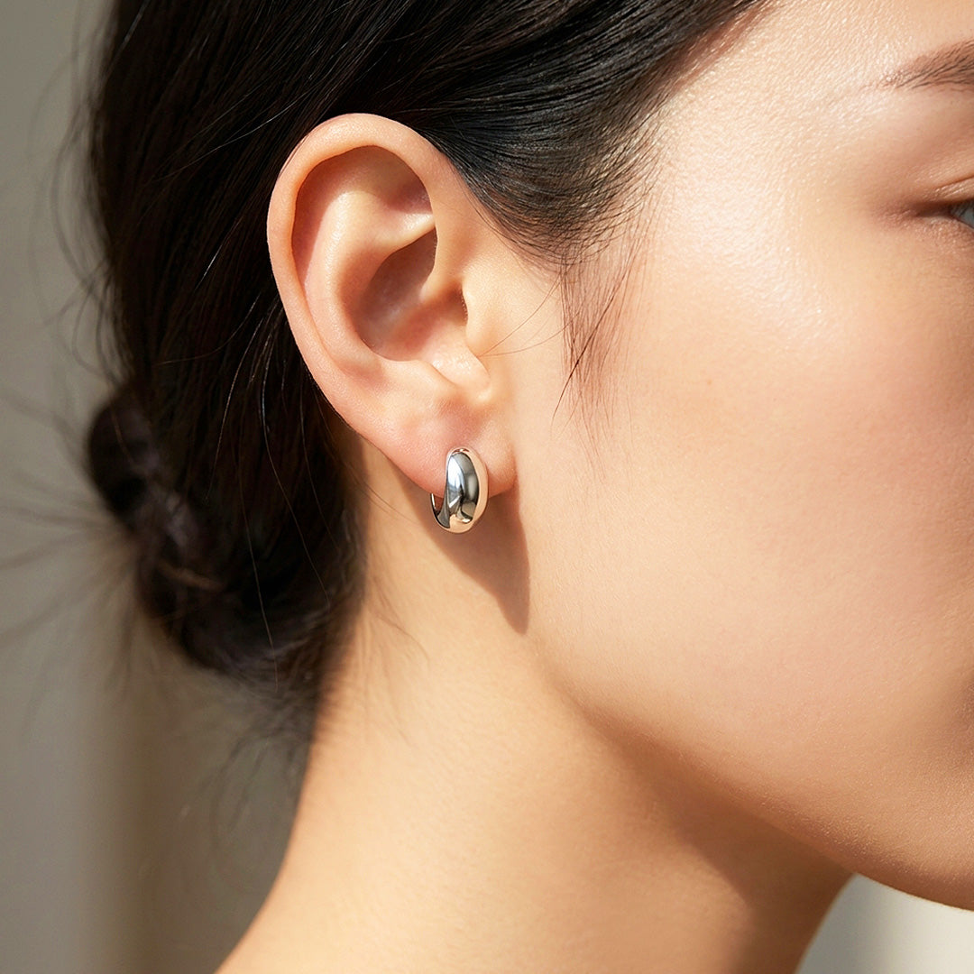 Dome Huggie Hoop Earrings | Luxe3735