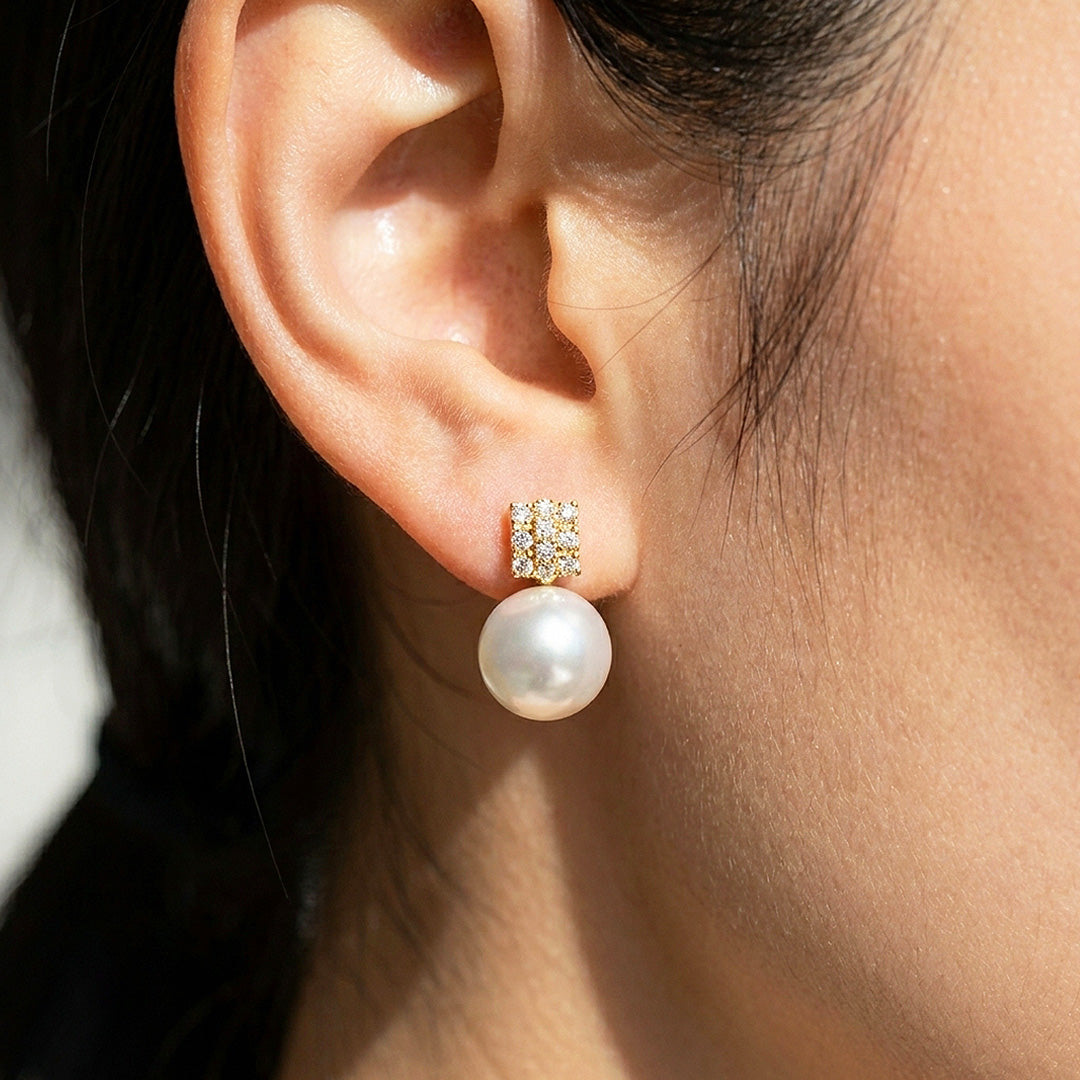 Stone Bar &amp; Pearl-Style Drop Earrings | Luxe3739