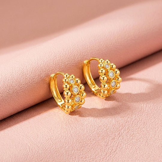 Beaded Lattice Hoop Earrings | Luxe3744