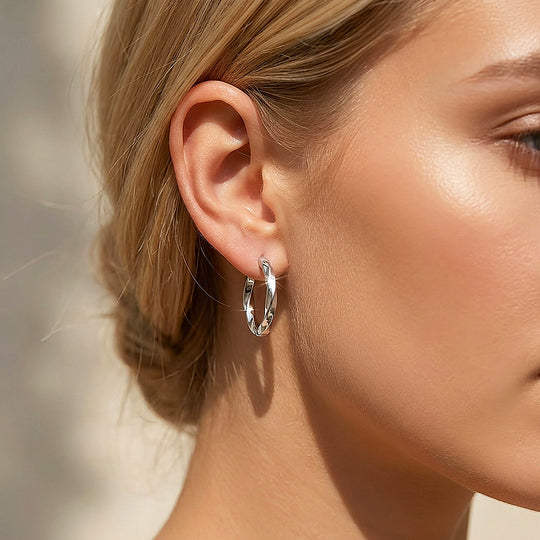 Twisted Hoop Earrings | Luxe3753