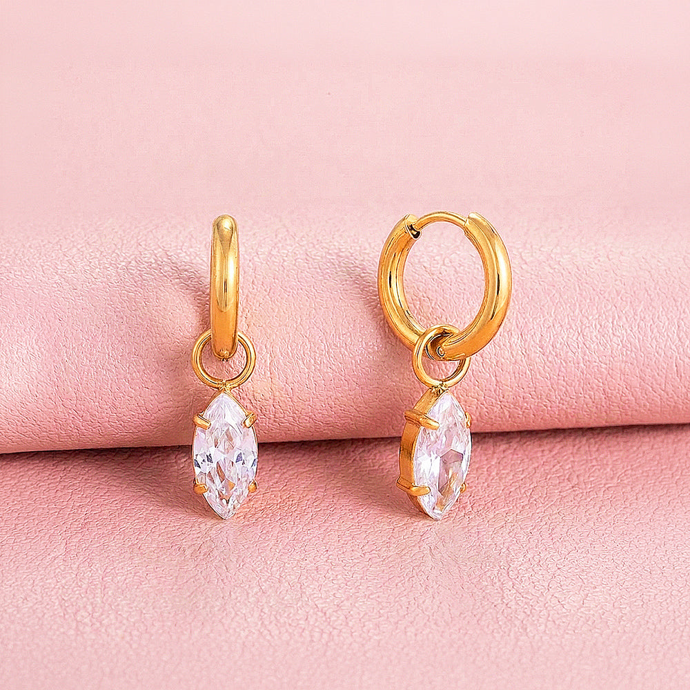 Marquise Drop Huggie Earrings | Luxe3757