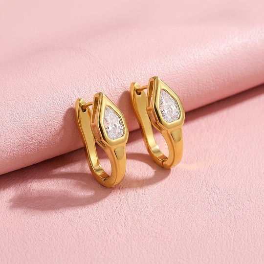 Pear Cut Tapered Huggie Hoop Earrings | Luxe3761