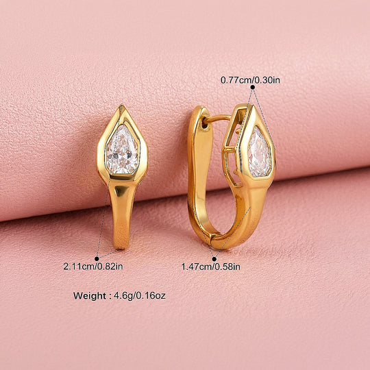 Pear Cut Tapered Huggie Hoop Earrings | Luxe3761