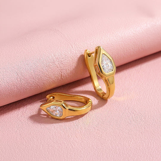 Pear Cut Tapered Huggie Hoop Earrings | Luxe3761