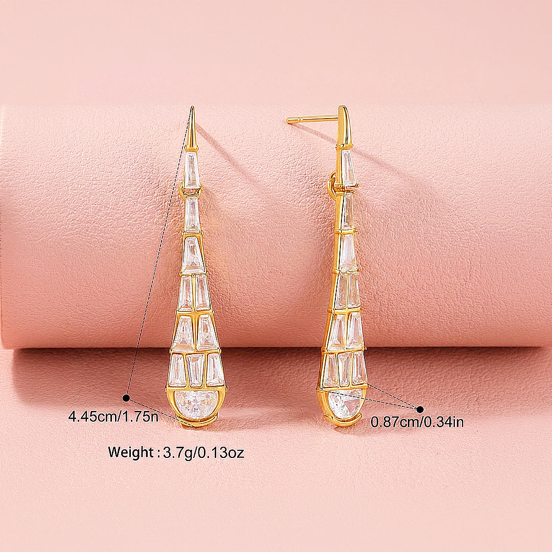 Tapered Geometric Drop Earrings | Luxe3762