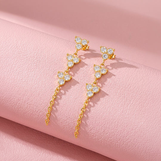 Multi-Cluster Chain Drop Earrings | Luxe3766