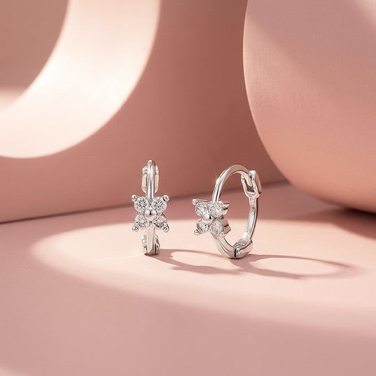 Floral Cluster Huggie Hoop Earrings | Luxe3774
