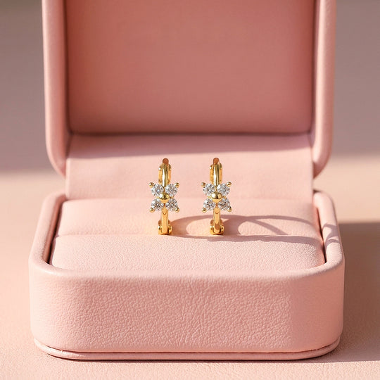 Floral Cluster Huggie Hoop Earrings | Luxe3774