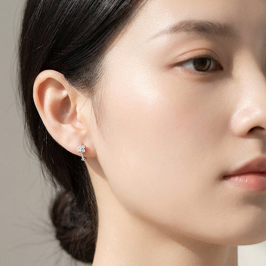Floral Cluster Huggie Hoop Earrings | Luxe3774