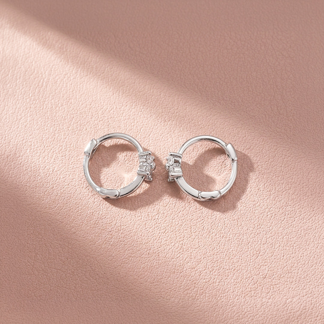 Floral Cluster Huggie Hoop Earrings | Luxe3774