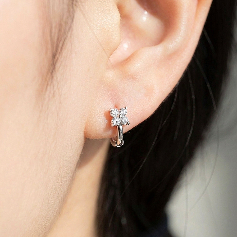 Floral Cluster Huggie Hoop Earrings | Luxe3774