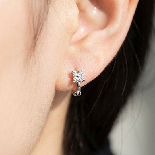 Floral Cluster Huggie Hoop Earrings | Luxe3774