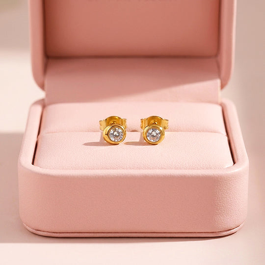 Asymmetric Bezel Stud Earrings | Luxe3775