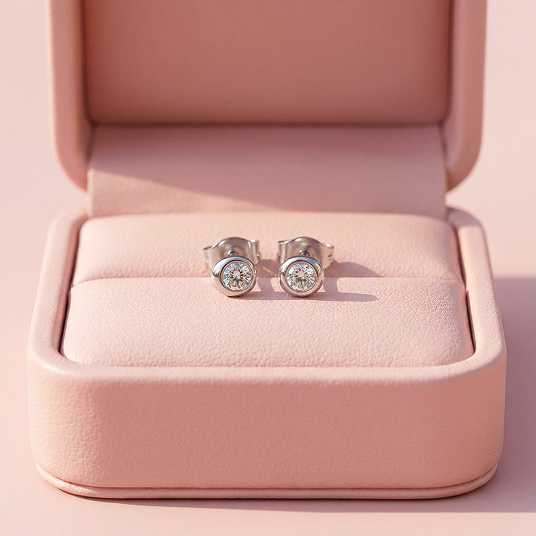 Asymmetric Bezel Stud Earrings | Luxe3775