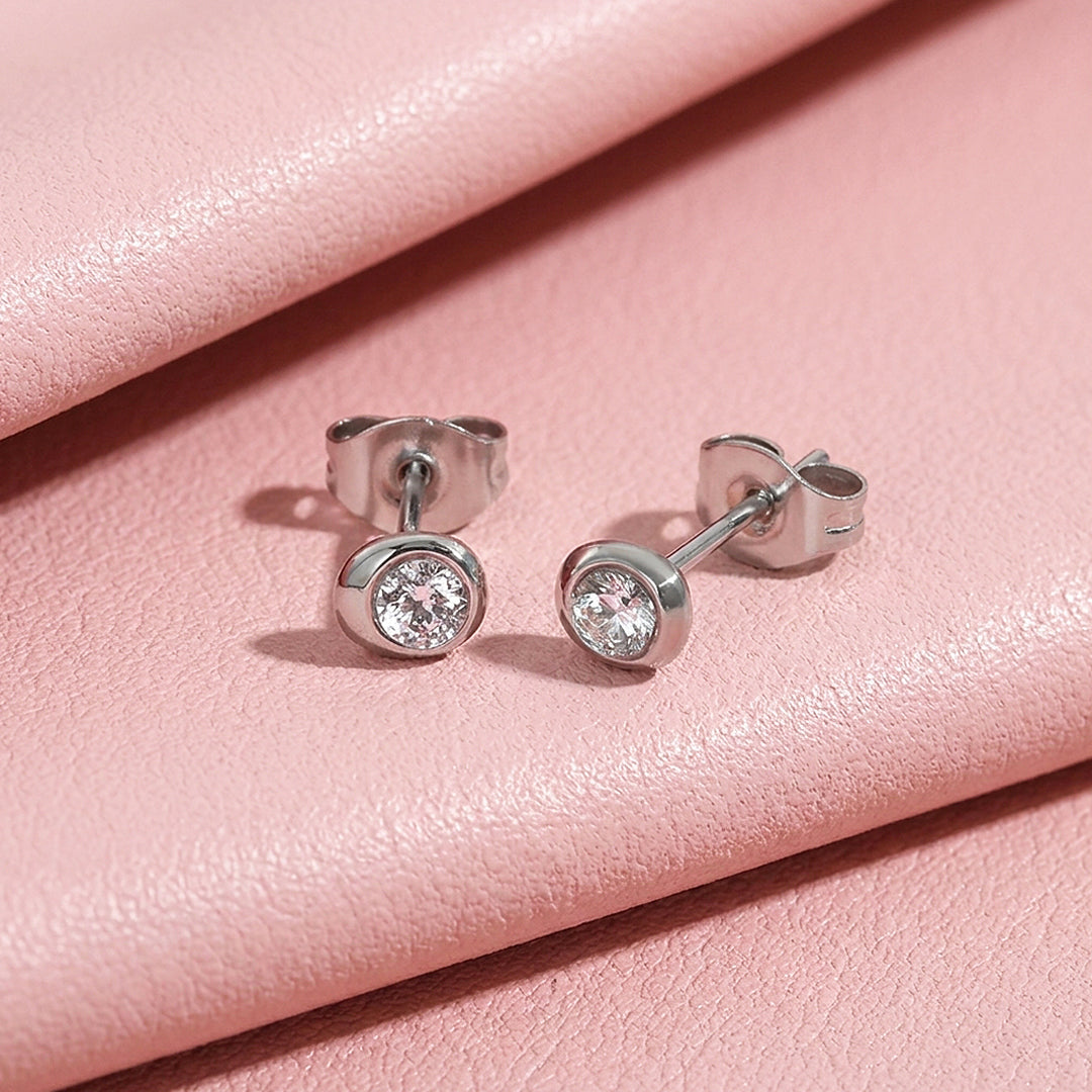 Asymmetric Bezel Stud Earrings | Luxe3775