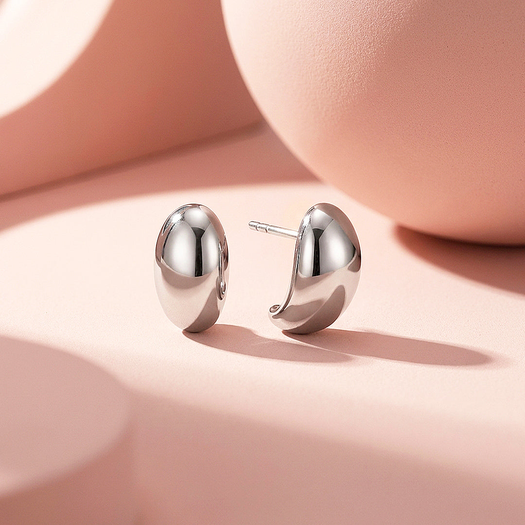 Oval Dome Stud Earrings | Luxe3776