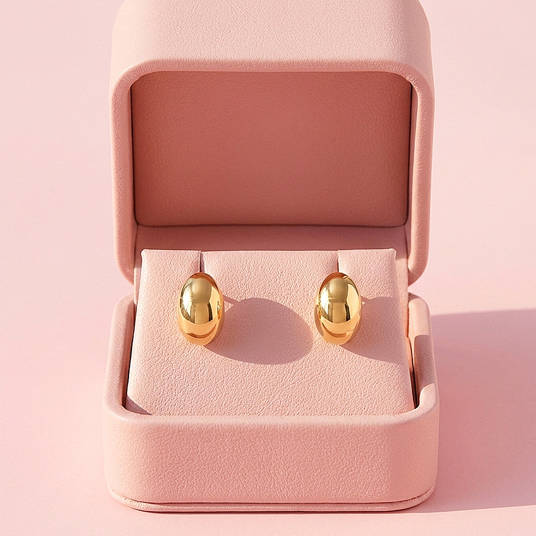 Oval Dome Stud Earrings | Luxe3776