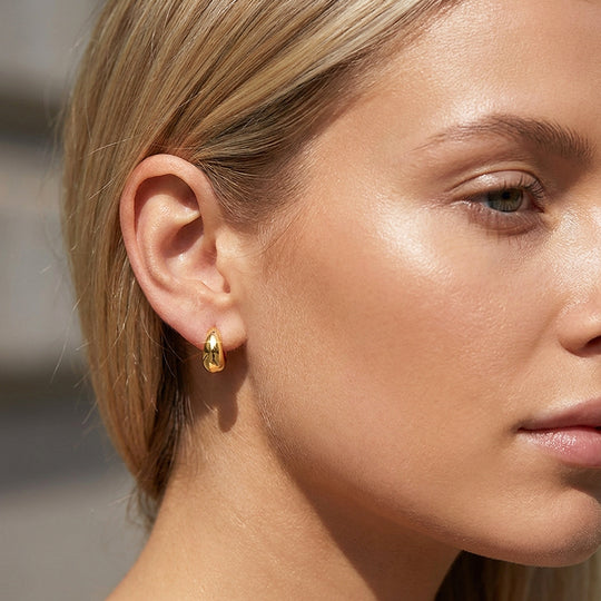 Oval Dome Stud Earrings | Luxe3776